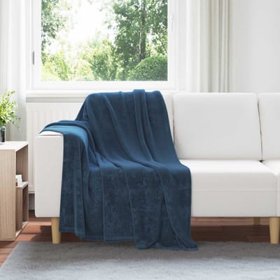 vidaXL - plaid - Marineblauw - 130 - x - 150 - cm - 0.51 - kg - Fleece