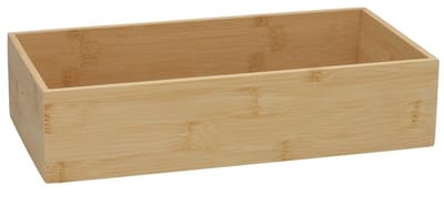 Gerimport Lade bakjes organiseer set - 4x delig - bamboe hout - opbergsysteem - 30 x 55 cm - opbergen - sorteren - lade verdelers