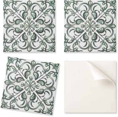 Esthetische vinyl wandtegels met een geprint plantenpatroon in symmetrische vorm, 20x20x20 cm