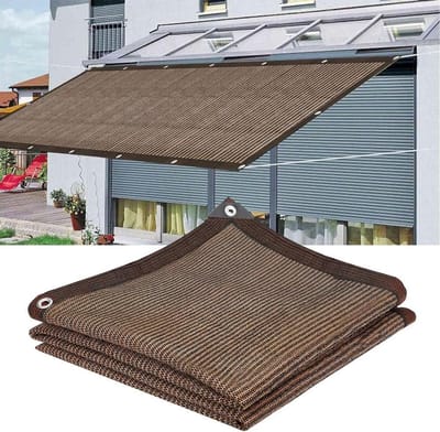 Schaduwnet zwart ademend voor de tuin zonwering zonnezeil - 3 x 4 meter bruin