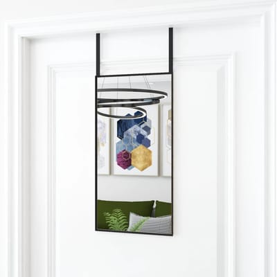 vidaXL - Deurspiegel - 30x60 - cm - glas - en - aluminium - zwart
