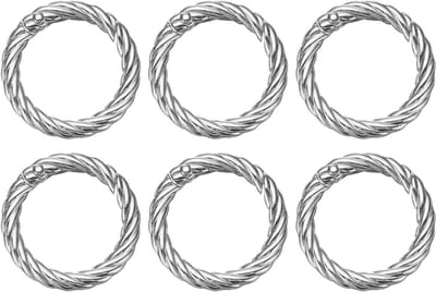 Ronde O-ringen - Snap Haken - Handwerk Projecten - Ingebouwde Veer - 6 Stuks 35mm - Zilverkleurig