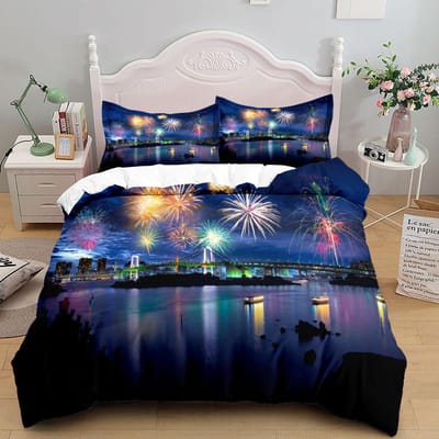 Ensemble de literie 3D Nuit Lunaire EU Simple Double King US Jumeaux Complet Reine King Lit Ensemble en Lin 140x200cm 3pcs