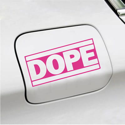 Bumpersticker - Dope - 7,4 X 14,8 - Roze