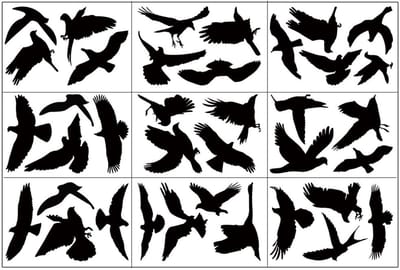 Cosensi - Dailygoods - Dailygoody - Raamsticker Vogelbescherming - 9 Stuks - Zelfklevend - Zwart - Vogelvorm - Veilig voor vogels - Ideaal voor ramen