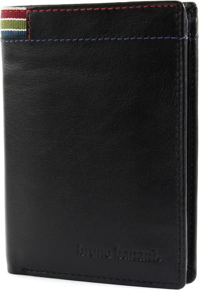 bruno banani Leren Portemonnee Wallet Black Zwart