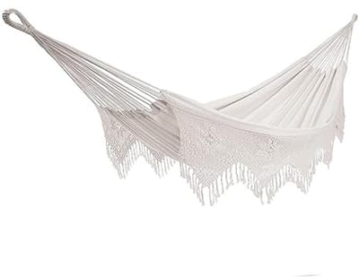 Katoenen Tweepersoons Hangmat Deluxe - Natuurlijk