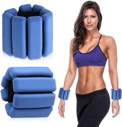 Thijox - Pols- en Enkelgewichten Set van 2 (0,45 kg) - Verstelbare Siliconen Armbanden voor Mannen en Vrouwen - Ideaal voor Workouts, Wandelen, Yoga,