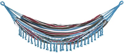 Draagbare reishangmat, hippie-chic stijl, hangmatdoek, afmetingen: 2,85L x 1,5B m, katoen/polyester, meerkleurig
