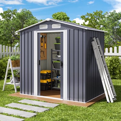 Bealife CC27 Metalen Gereedschapsschuur - 184 x 119 x 186 cm - Grijs