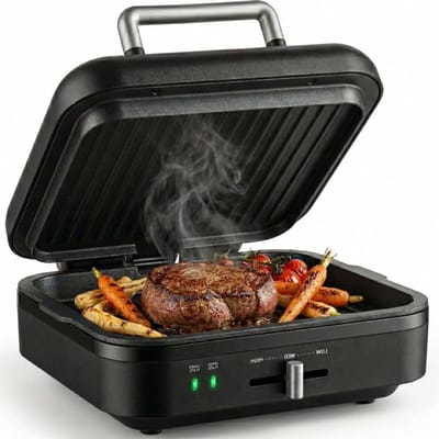 Elektrische Grill - Contactgrill Panini - Snelle Maaltijden - Dubbele Grill Oppervlak
