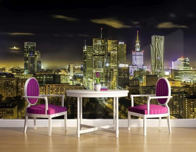 City Warsaw Night Travel  Photo Wallcovering