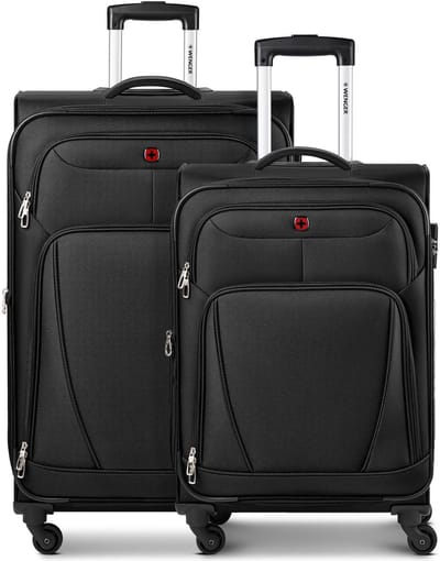 Wenger Beaumont kofferset met 4 wielen, M+L, met uitbreidingsplooi - Zachte bagage - Combinatieslot - black