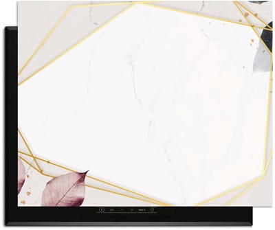 KitchenArt - Geometric Elegance - Inductie Beschermer - 76x51.5 cm - Kookplaat Beschermer - Luxe Afdekplaat Inductieplaat - Anti-slip & Oprolbaar - Beschermmat Inductiekookplaat