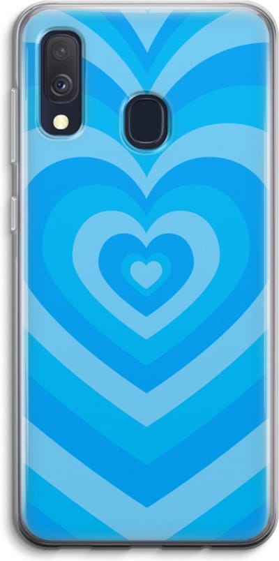 Case Company® - Hoesje geschikt voor Samsung Galaxy A40 hoesje - Hart Blauw - Soft Cover Telefoonhoesje - Bescherming aan alle Kanten en Schermrand