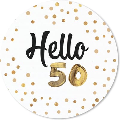 Muismat rond 20x20 cm - Mousepad Jubileum - 50 jaar versiering - Confetti - Ronde muismatten