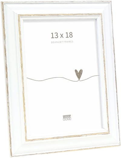 Deknudt Frames fotolijst S221H3 - wit met bruin accent - 13x18 cm