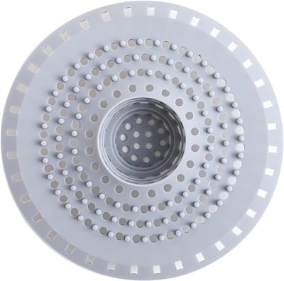 Siliconen Haarvanger voor Badkuipen en Douches, Afvoerfilter, Bescherming tegen Haar in de Afvoer, Flexibel en Geschikt voor Afvoeren van 3.8 cm tot 4.5 cm (Grijs)