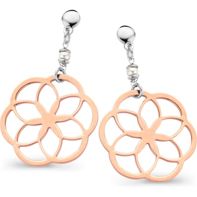 Orphelia 'Zahara' Dames 925 Sterling Zilveren Oorbellen - Zilver/Roze ZO-7182