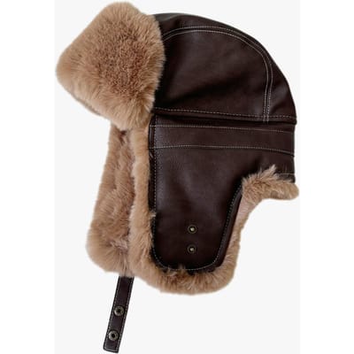 Retro Lei Feng-muts voor dames met koudebescherming, oorwarmers en warme buitenrijmode, veelzijdige hoed voor herenleer, nieuwe stijl Adjustable black