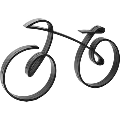 Sculpture d'art de vélo en fer minimaliste avec cadre en fil de fer, élégante sculpture de vélo pour le cyclisme black