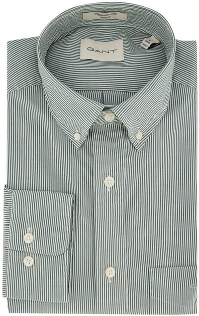 Casual overhemd Gant Regular Fit groen gestreept