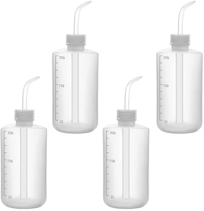 4-delige plastic sapcentrifugeset, gieters, veiligheidsflessen, heldere flessen voor tuinieren, planten water geven, laboratorium, 250 ml