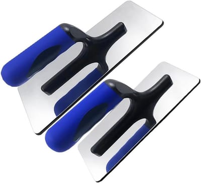 Afwerking Handgereedschap - Strijkplank Set - Pleisterwerk Gladmaken - Ergonomisch Handvat - 2 Delig - Zilver Blauw