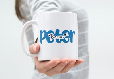Hip met Pit Creaties - Mok "Peter" Gepersonaliseerd met Naam Petekind - 300ml Koffiemok - Vaatwasbestendig - Verjaardag Communie - Naam via Mail