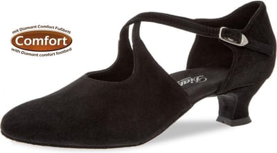 Ballroom Schoenen voor Dames Diamant 052-112-001 – Dansschoenen Stijldansen – Zwart Suède - Maat 36