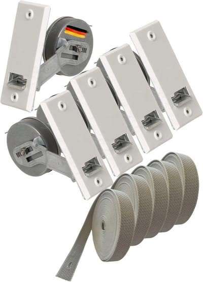 Rolluik Bandopwinder - Inbouw Winder - Rolluiken Bediening - Duurzaam Ontwerp - 105 mm Hartafstand - Wit