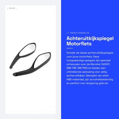 Dailygoods- Achteruitkijkspiegel Schokbestendig - Motorfiets - Universele Knieschijf - Groot Helder Oppervlak - Eenvoudige Installatie - Duurzaam ABS-Materiaal - Motorspiegel