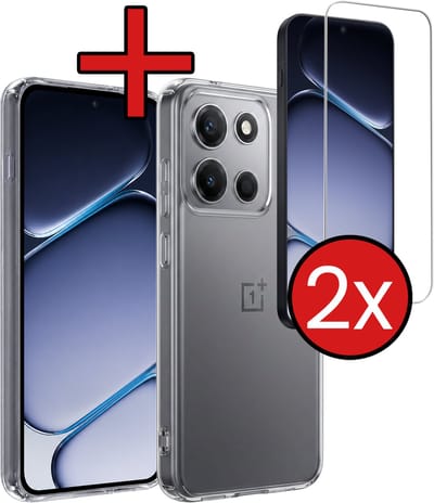 Hoesje - Met 2x Screenprotector - Geschikt voor OnePlus Nord 6 - Sterk & Shockproof - Telefoon Hoes - Back Cover - Siliconen Case - Telefoonhoes - Transparant