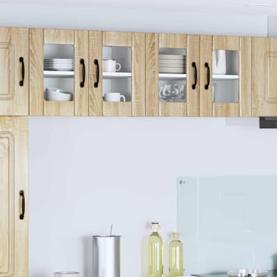 vidaXL - Wandglas - Kasten - LUCCA - Sonoma - Eiken - 60 - x - 31 - x - 40 - cm - Bewerkt - hout