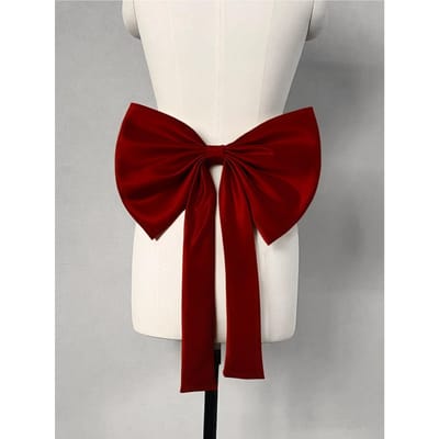 Bruids Afneembare Satijnen Strik Dames Bruidsjurk Accessoires Bruid Strik white