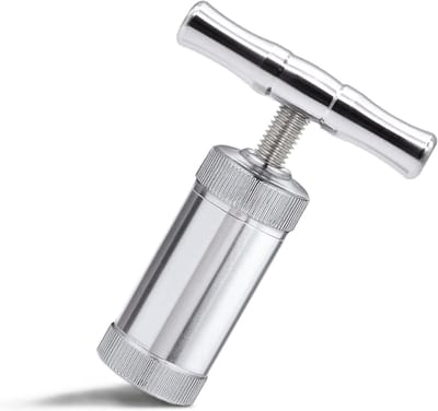 1 x RVS Pollen Press - T-Press - Tool Pollen Compressor voor Kruiden - Specerijen - Knoflook - Peper - Zout - Zilverkleurig