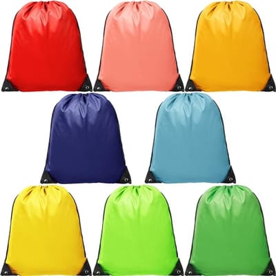 Duurzame Trekkoordtassen 43x34cm - Stevige Polyester - Multifunctionele Sport- en Gymtassen - Voor Kinderen en Volwassenen - Set van 8 Kleurige Tassen