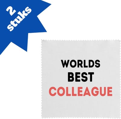 Akyol - worlds best colleague brillendoekjes - Collega - de beste collega - werknemers - verjaardagscadeau - verjaardag - cadeau - afscheidscadeau - geschenk - leuke cadeau - kado - gift - 17,8 bij 17,8 cm - 2 stuks