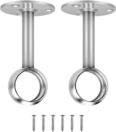 Dailygoody - RVS Kledingrail Beugels 25mm - Duurzame Plafondmontage voor Gordijnen en Kleding - Stevig en Betrouwbaar - Geschikt voor Thuisgebruik - P