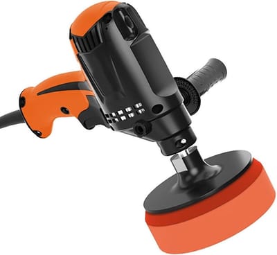 Polijstmachine - Schuurmachine Waxer - Oppervlakken Behandelen - 6 Snelheden Instelbaar - 20.5x21 cm - Zwart Oranje