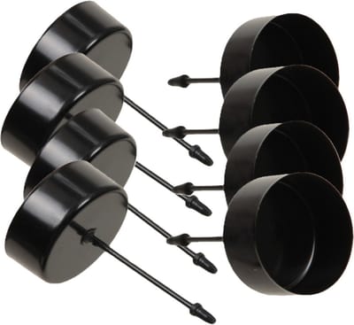 Othmar Decorations Theelichthouders stekers - 8x -zwart - 5 cm -metaal -voor kerststuk