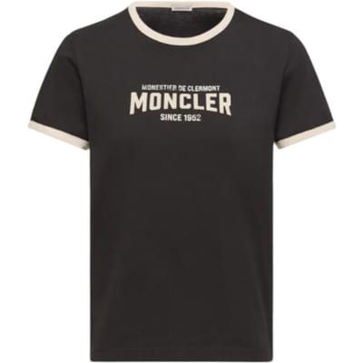 T-shirt en coton imprimé logo Moncler Femme Hauts L10938C0003189AUOP90 S