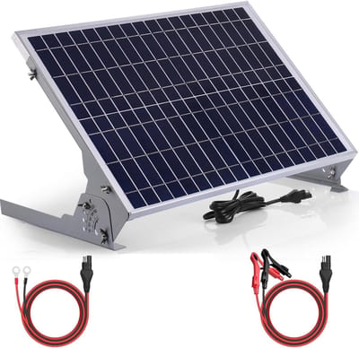 Zonnepaneel Oplader - Accu Druppellader - Batterij Onderhoud - MPPT Controller - 30 Watt - Zwart