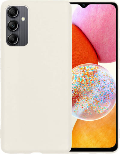 Hoesje - Geschikt voor Samsung Galaxy A14 - Sterk & Shockproof - Siliconen Case - Hoes Cover - Telefoonhoes - Wit