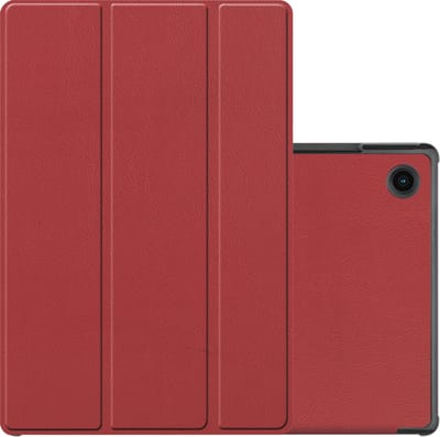 Hoes - Geschikt voor Samsung Galaxy Tab A8 - Dun & Stevig - Trifold Bookcase - Hard Cover - Hardcover Book Case - Tablet Hoesje - Donkerrood