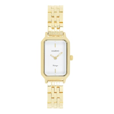 OOZOO Vintage series - Goudkleurige OOZOO horloge met roestvrijstalen armband - C20456