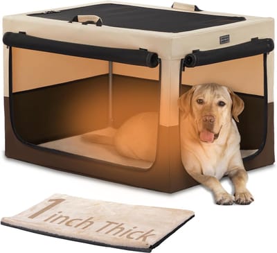 Honden Transportbox - Reismand Vouwbaar - Veilig Vervoer - Stabiel Metalen Frame - 91 x 61 x 59 cm - Grijs