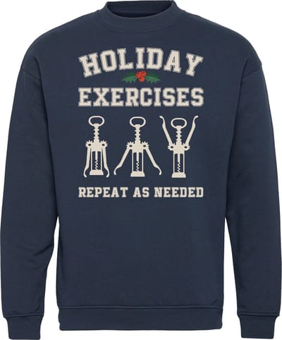 Kersttrui Holiday Exersize | Foute Kersttrui Dames Heren | Kerstcadeau | Kerstpakket | Navy | maat XS