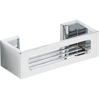 WENKO Turbo-Loc Bralia Wandrek chroom 30x9cm - Doucherek - Douchemand - Bevestigen zonder boren - Zelfklevend