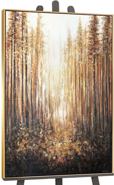 Canvas schilderij handgeschilderd forest radiance abstract – YS-Art Gallery – Luxe wanddecoratie voor woonkamer – Modern schilderij voor slaapkamer en hal